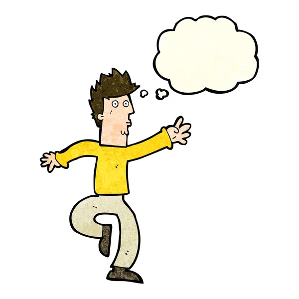Cartoon dringender Mann mit Gedankenblase — Stockvektor