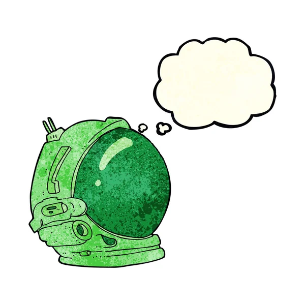 Casco astronauta de dibujos animados con burbuja de pensamiento — Archivo Imágenes Vectoriales