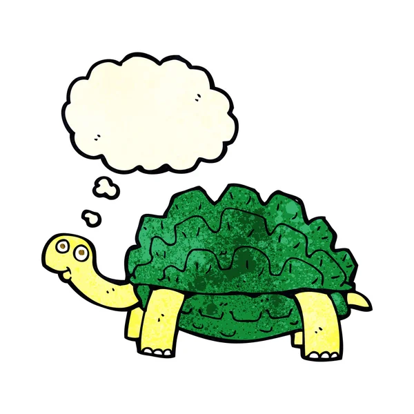 Cartoon schildpad met gedachte zeepbel — Stockvector