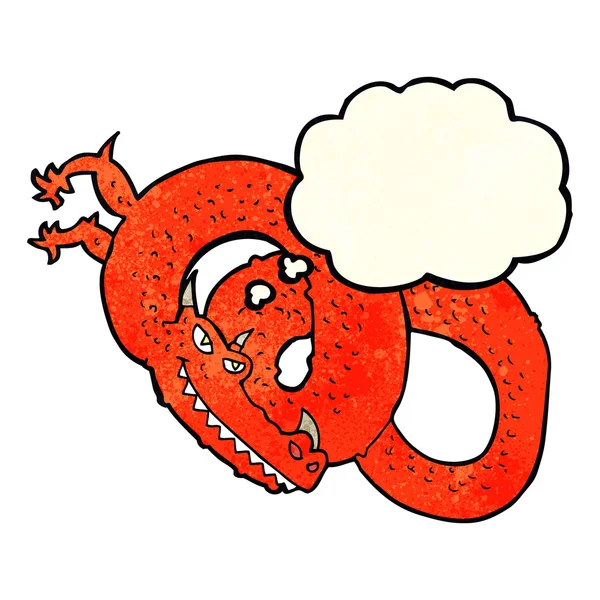 Kreslený drak s myšlenkovou bublinou — Stockový vektor