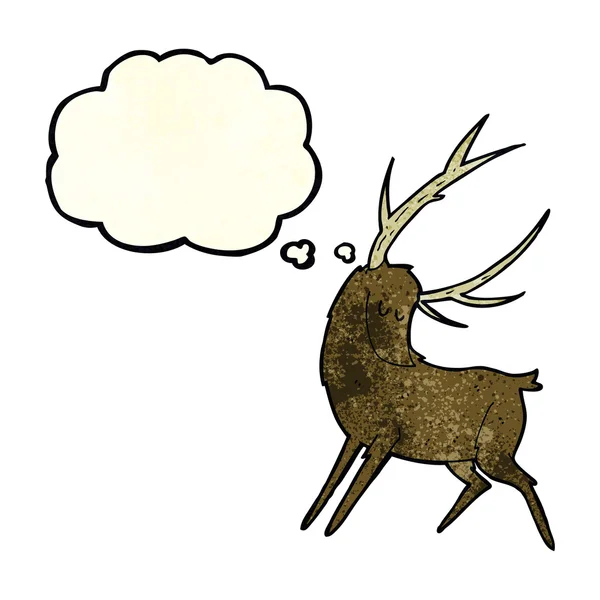 Мультяшный олень с мыслепузырём — стоковый вектор