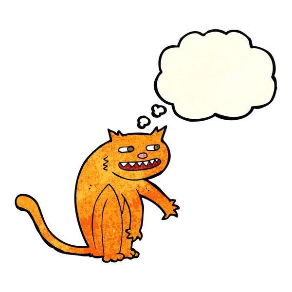 Cartoon happy cat with thought bubble — Stock Vector