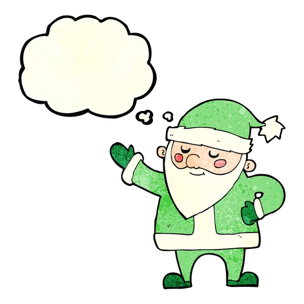 Dibujos animados Santa Claus con burbuja de pensamiento — Vector de stock