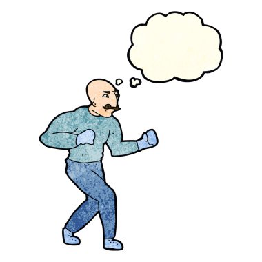 Düşünce baloncuğu olan Viktorya dönemi boksörü