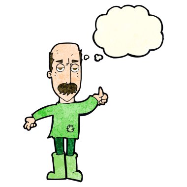 çizgi film yaşlı adam düşünce balonu ile rahatsız