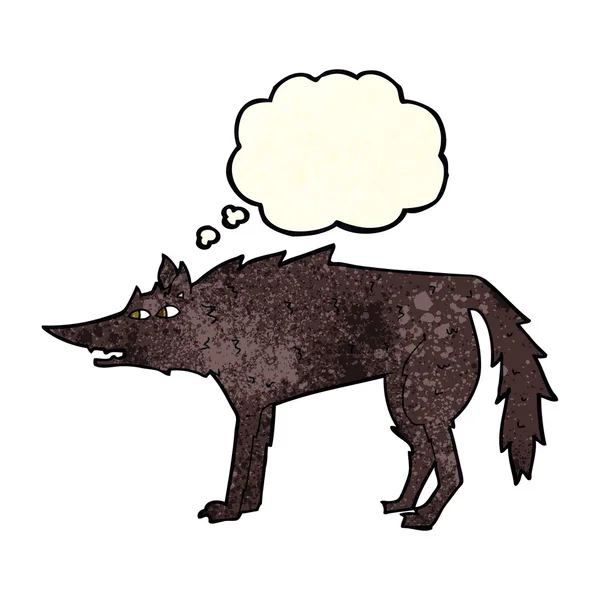 有思想泡泡的卡通狼 — 图库矢量图片