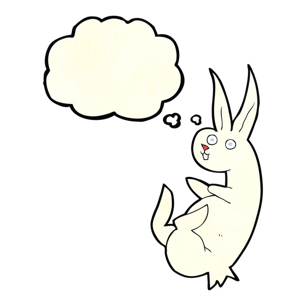 Stichwort Cartoon-Kaninchen mit Gedankenblase — Stockvektor
