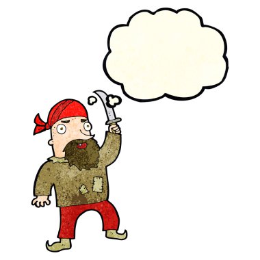 Düşünce baloncuklu çizgi film korsanı