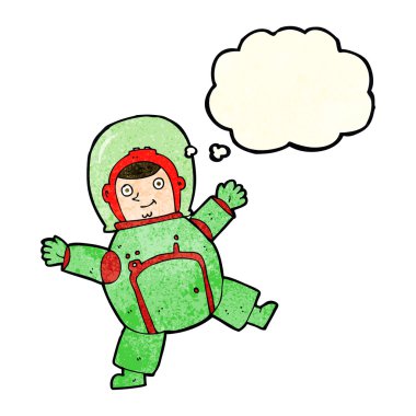 Düşünce balonu olan bir astronot.