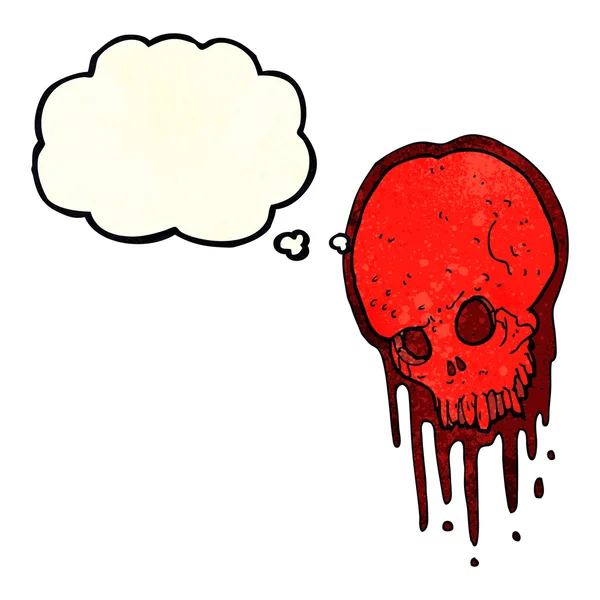 漫画の恐ろしい頭蓋骨と思考バブル — ストックベクタ