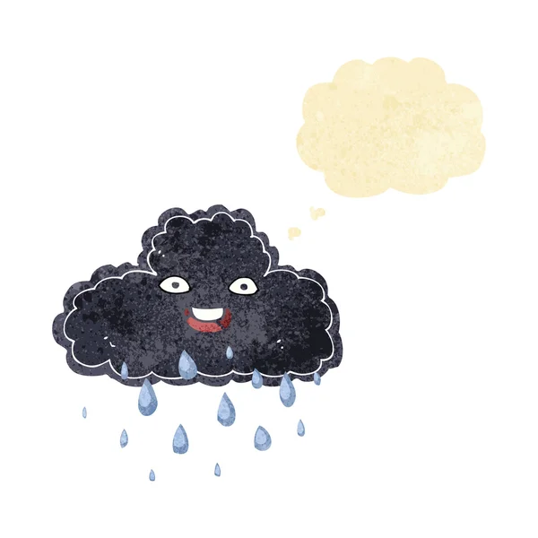 Cartoon raincloud met gedachte bubble — Stockvector