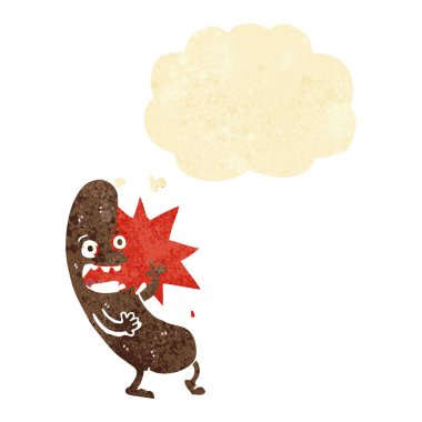 Düşünce baloncuklu çizgi film sosisi