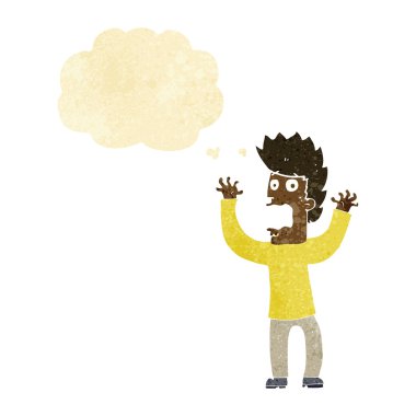 Çizgi film, düşünce balonlu adamı dehşete düşürdü.