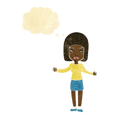 çizgi film kadın düşünce balonu ile rahatsız