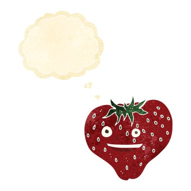 çizgi film düşünce balonu ile çilek