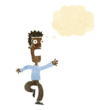 Düşünce baloncuğu olan çığlık atan adam çizgi filmi.