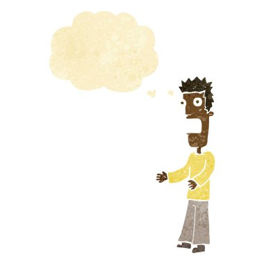 Düşünce baloncuğuyla çıldıran çizgi film adamı.