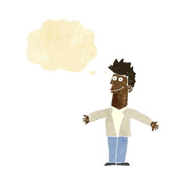 çizgi film mutlu adam düşünce baloncuğu ile