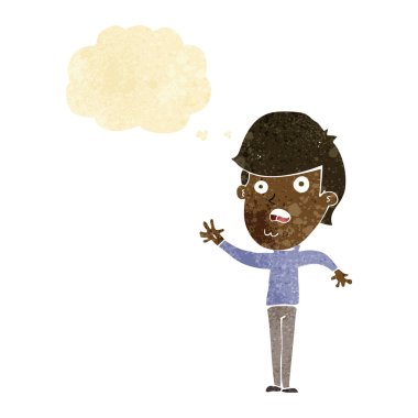 düşünce balonu ile mutsuz çocuk çizgi film