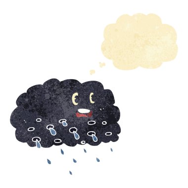 Düşünce baloncuklu çizgi film yağmur bulutu