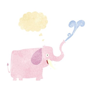 düşünce balonu ile karikatür mutlu fil