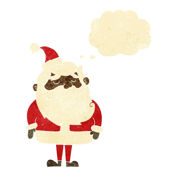 Cartoon santa claus met gedachte zeepbel — Stockvector