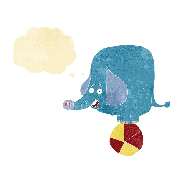 Düşünce balonlu bir sirk fili. — Stok Vektör