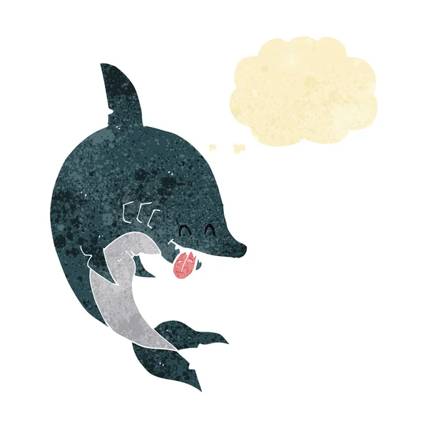 Legrační kreslený žralok s myšlenkovou bublinou — Stockový vektor