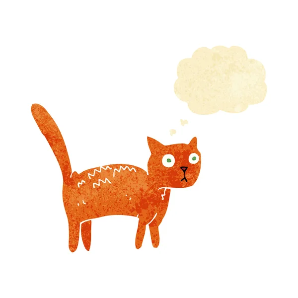 Мультяшный испуганный кот с мыслепузырем — стоковый вектор