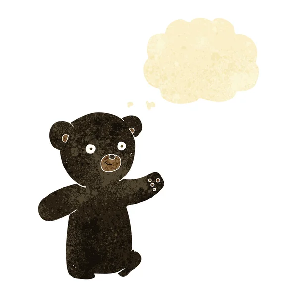 卡通黑色小熊与思想泡泡 — 图库矢量图片