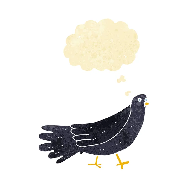 Cartoon-Vogel mit Gedankenblase — Stockvektor
