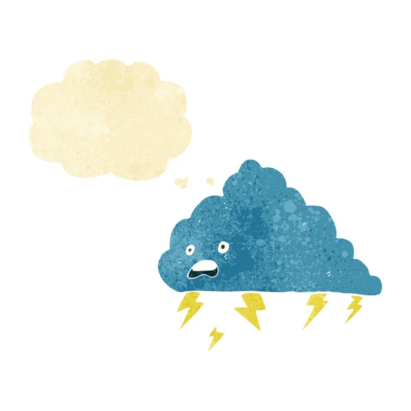 Cartoon-Gewitterwolke mit Gedankenblase — Stockvektor