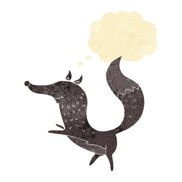 Kreskówki szczęśliwy wilk z bańki myślowej — Wektor stockowy