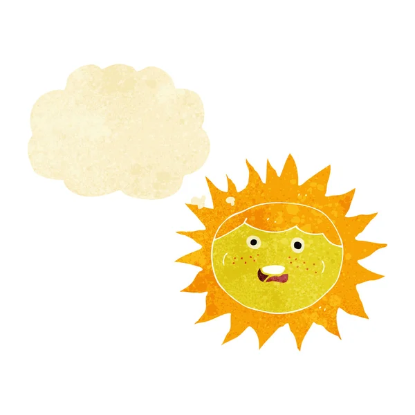 Słońce postać z kreskówek z bańki myśli — Wektor stockowy