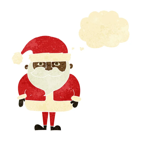 Dibujos animados Santa Claus con burbuja de pensamiento — Vector de stock