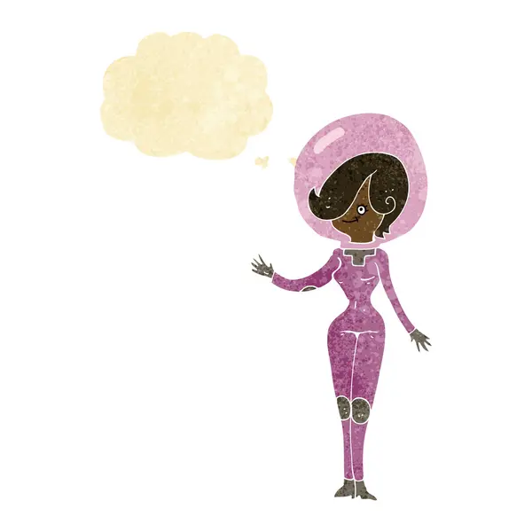漫画空間女性と思ったのバブル — ストックベクタ