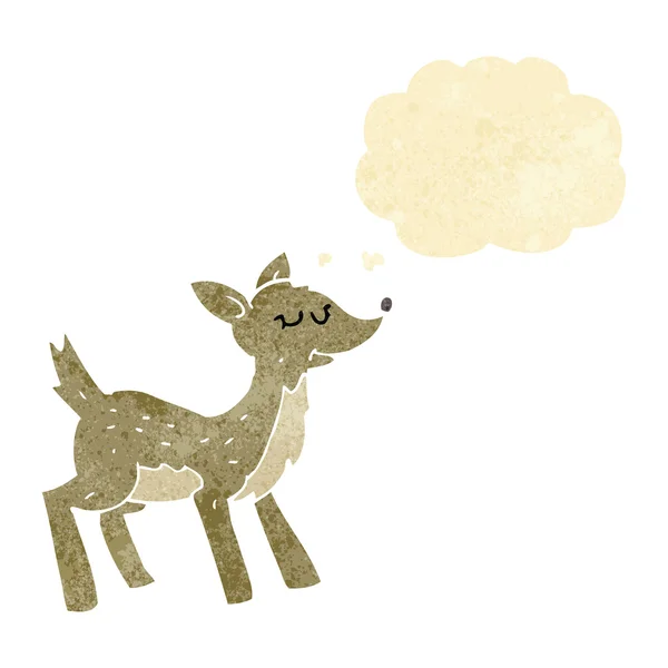 Cute cartoon deer with thought bubble — Stock Vector