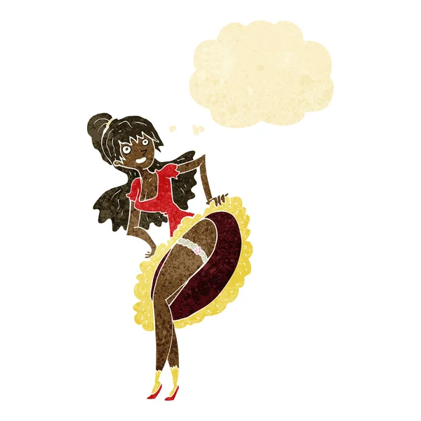 Cartoon Flamenco Tänzerin mit Gedankenblase — Stockvektor
