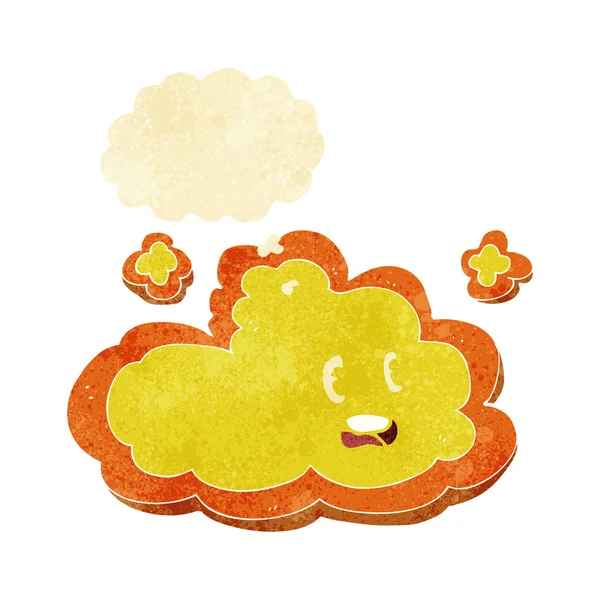 Nube de dibujos animados con burbuja de pensamiento — Vector de stock