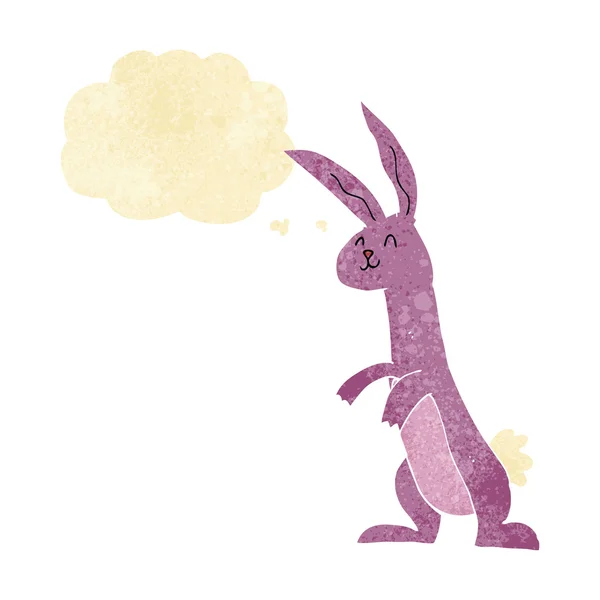 Мультяшный кролик с мыльным пузырем — стоковый вектор