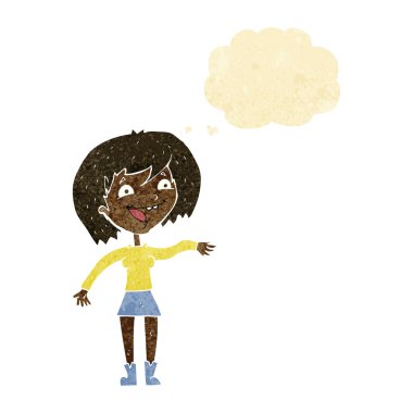 kabarcık karikatür sallayarak kadınla sanıyordum