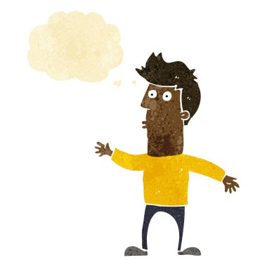 Çizgi film adamı düşünce balonuyla şaşırttı.