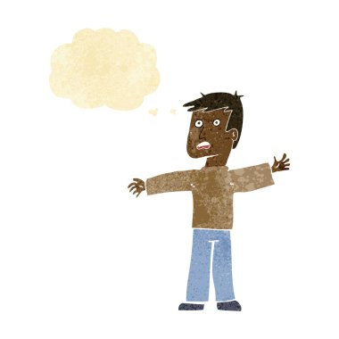 Çizgi film adamı düşünce balonuyla şaşırttı.