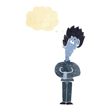 Düşünce baloncuğu olan meraklı vampir çizgi filmi