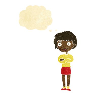 çizgi film kadın düşünce balonu ile rahatsız