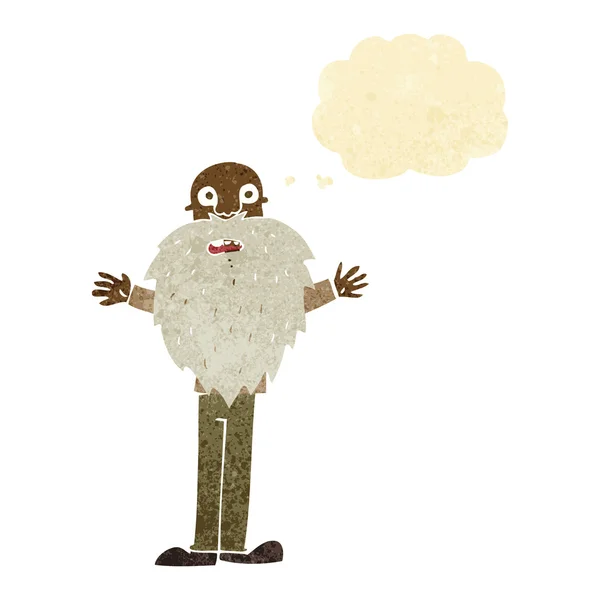 Kreslený vousatý starý muž s myšlenkovou bublinou — Stockový vektor