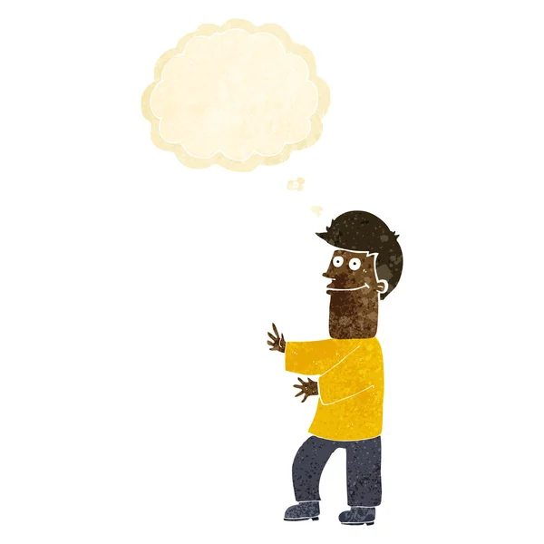 Hombre de dibujos animados gesto con burbuja de pensamiento — Archivo Imágenes Vectoriales