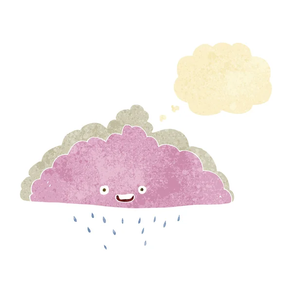 Awan hujan kartun dengan gelembung pemikiran - Stok Vektor