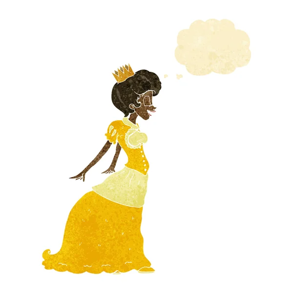 Tecknad prinsessa med tanke bubbla — Stock vektor