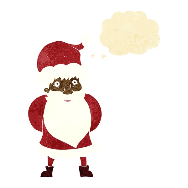 Cartoon santa claus met gedachte zeepbel — Stockvector